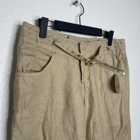 XOXO Womens Pants Size 9 Brown Light Tan Casual Wear Capri Length Lightweight - Picture 8 of 16